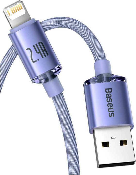 Immagine prodotto Baseus Crystal Shine Series Fast Charging Data Cable USB to iP 2.4A 1.2m Purple (1.20 m)