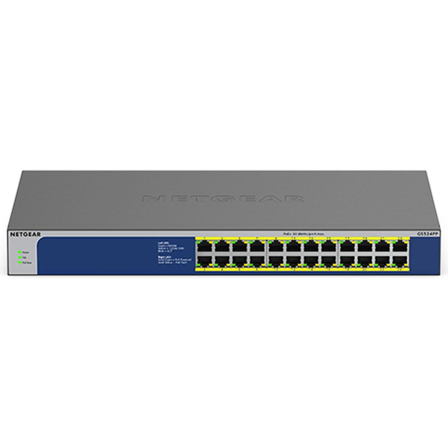 Netgear GS524PP (24 Ports), Netzwerk Switch, Grau