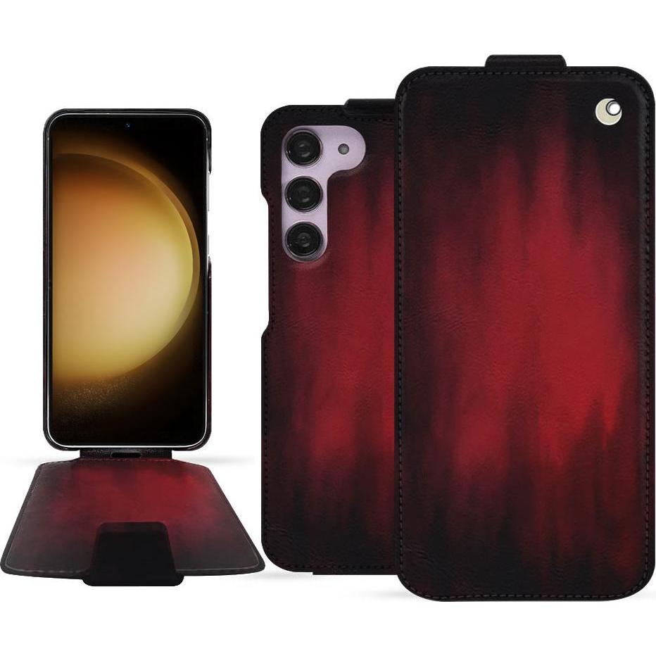Thumbnail - Noreve Lederschutzhülle vertikal (Samsung Galaxy S23+), Smartphone Hülle, Rot