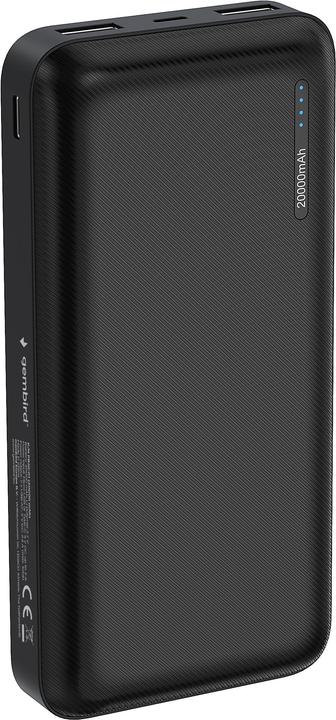 Actual product image Gembird PB20-01 Powerbank Lithium Polymer (LiPo) 20000 mAh Black (20000 mAh, 74 Wh)