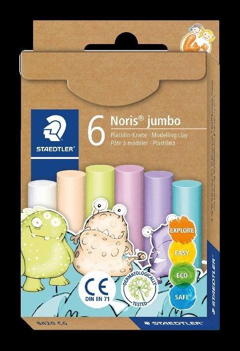 Actual product image Staedtler Plasticine modelling clay pastel 6s multicoloured