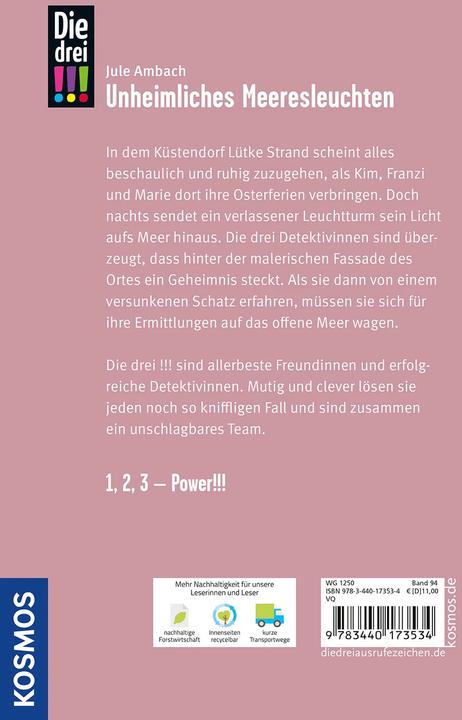 Actual product image Kosmos Die drei!!!, 94, Unheimliches Meeresleuchten (German, Jule Ambach, 2022)