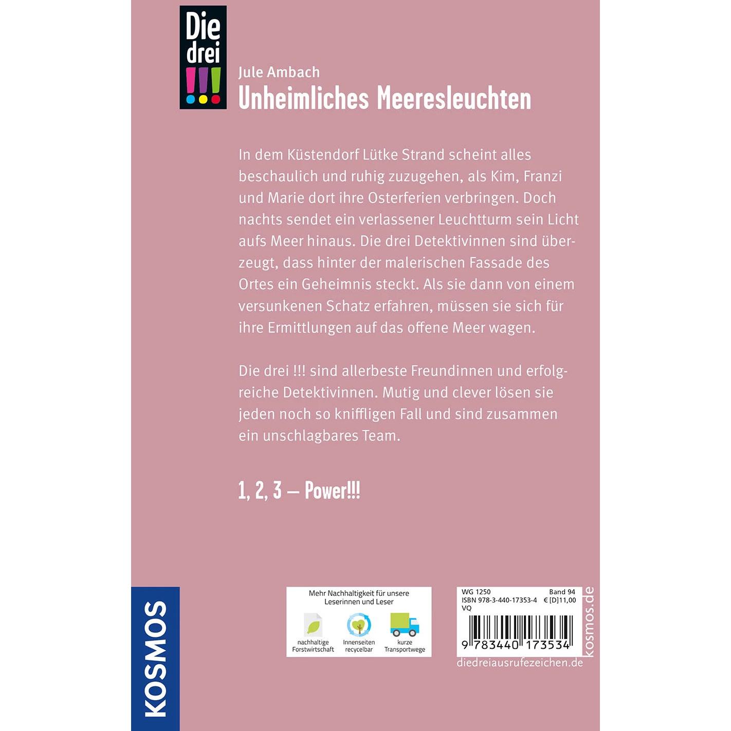Thumbnail - Die drei!!!, 94, Unheimliches Meeresleuchten, Kinderbücher von Ina Biber, Jule Ambach