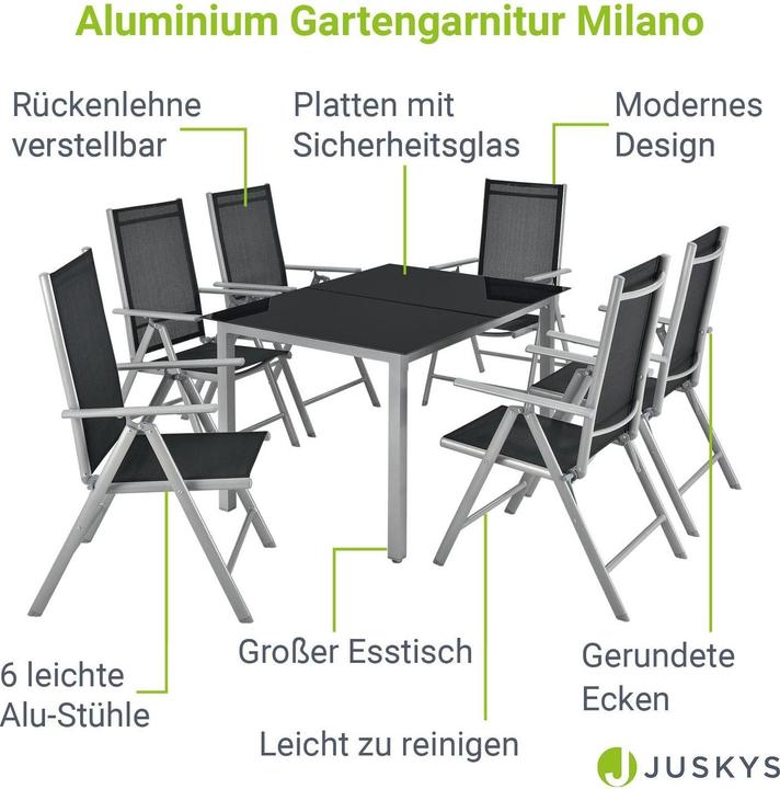 Image du produit Juskys Salon de jardin Milano (150 cm)