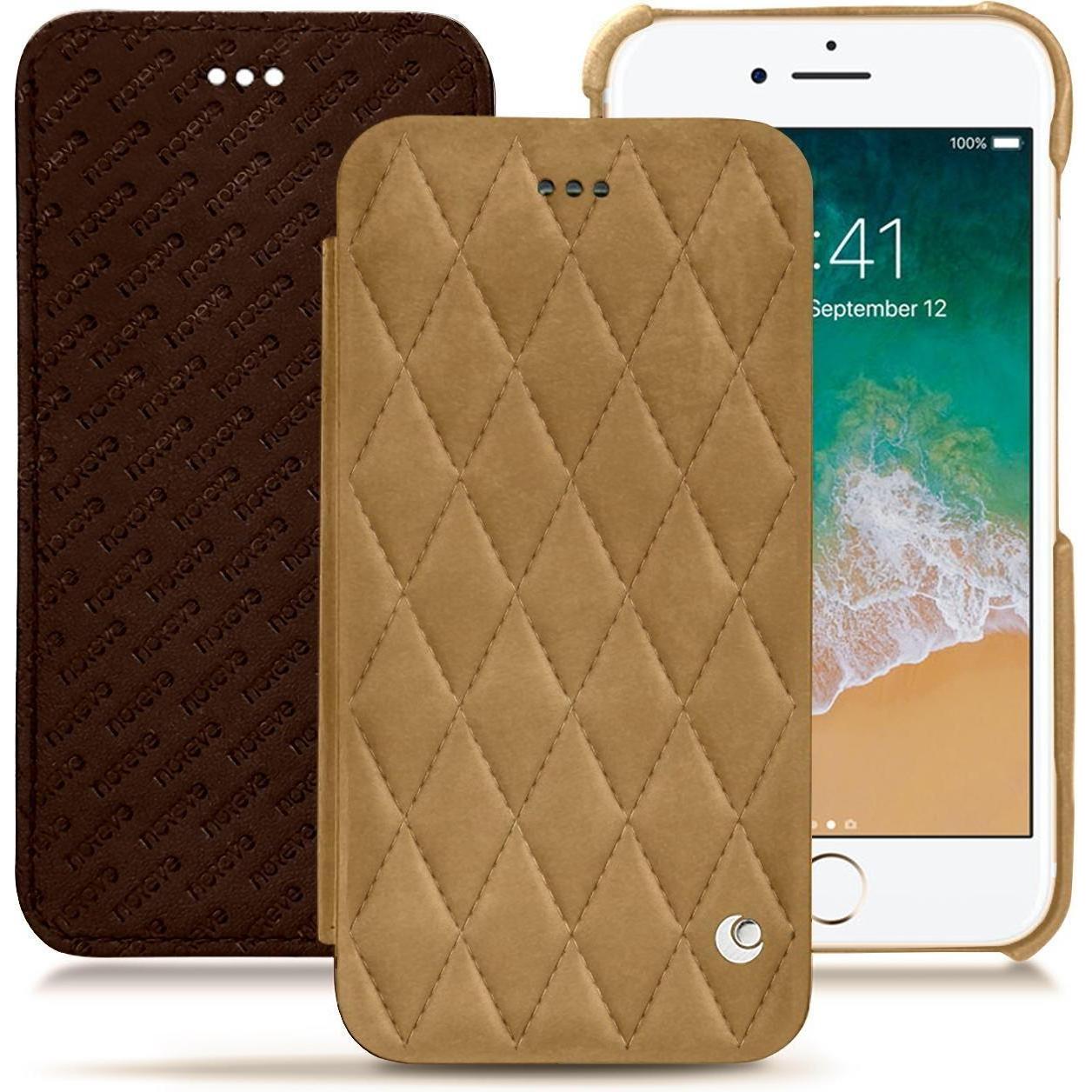 Noreve Lederschutzhülle horizontal (Apple iPhone 7), Smartphone Hülle, Braun