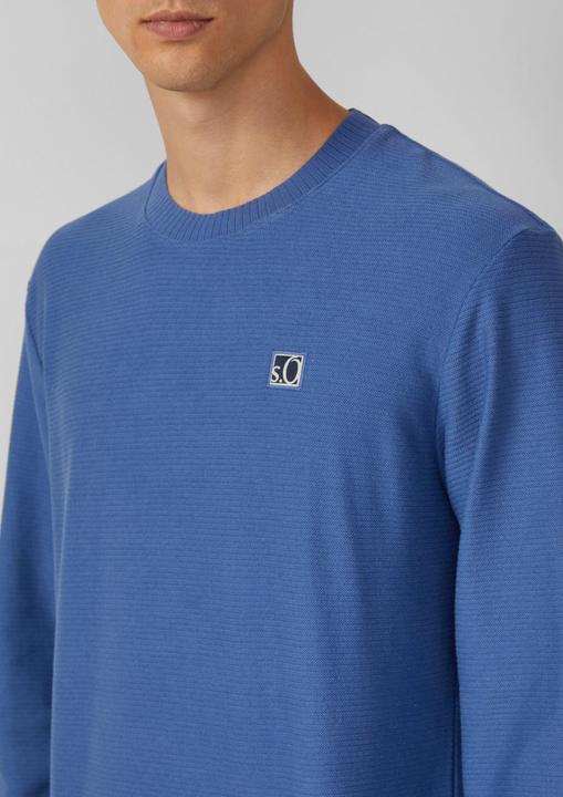 Produktbild s.Oliver Sweatshirt Leichtes Sweatshirt mit Rippstruktur und Logo (S)