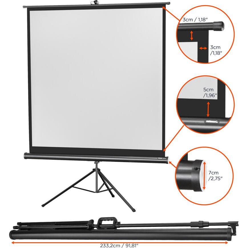 Thumbnail - Celexon Eco Stativ, Leinwand, 1:1 (86.22", 1:1), Leinwand, Schwarz