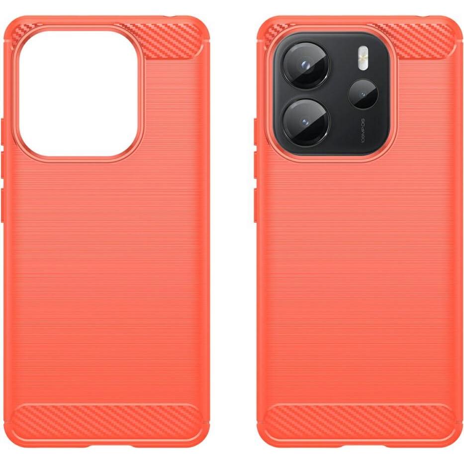Thumbnail - Cover-Discount Metall Carbon Look Hülle (Xiaomi Redmi Note 14), Smartphone Hülle, Rot