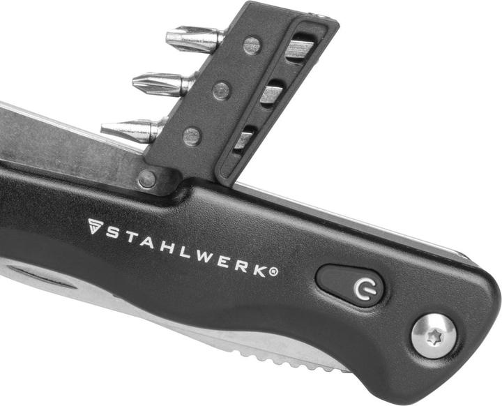 Image du produit Stahlwerk Outil multifonctionnel Kit de survie avec couteau de poche Lampe de poche LED (10 Fonctions)