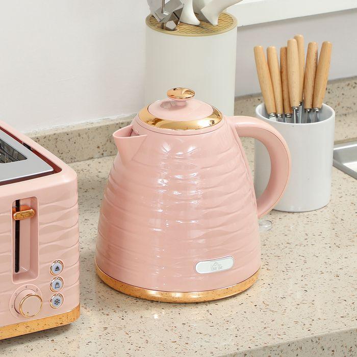 Immagine prodotto Swisshandel24 2-in-1 Toaster- und Wasserkocher-Set, 7 Bräunungsstufen, Auftau- und Aufwärmfunktion, Rosa (1.70 l)