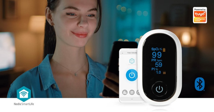 Immagine prodotto Nedis Pulsossimetro SmartLife | Bluetooth | Display OLED | Allarme sonoro / Interferenza antimovimento