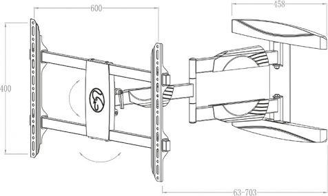 Actual product image Hagor BrackIT L - Mounting kit (wall mount) for LCD display - lockable - S (Wall, 55", 30 kg)