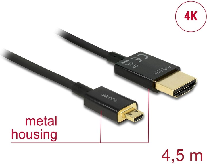 Produktbild Delock HDMI (Typ A) – micro HDMI (Typ D) (5 m, HDMI)