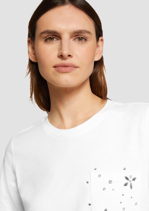 Produktbild S.Oliver T-Shirt T-Shirt aus Baumwolle mit Schmucksteinen (48)