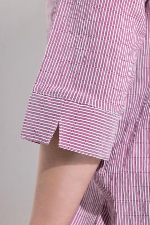 Actual product image Ulla Popken Textured Stripe Pintuck Blouse (68)