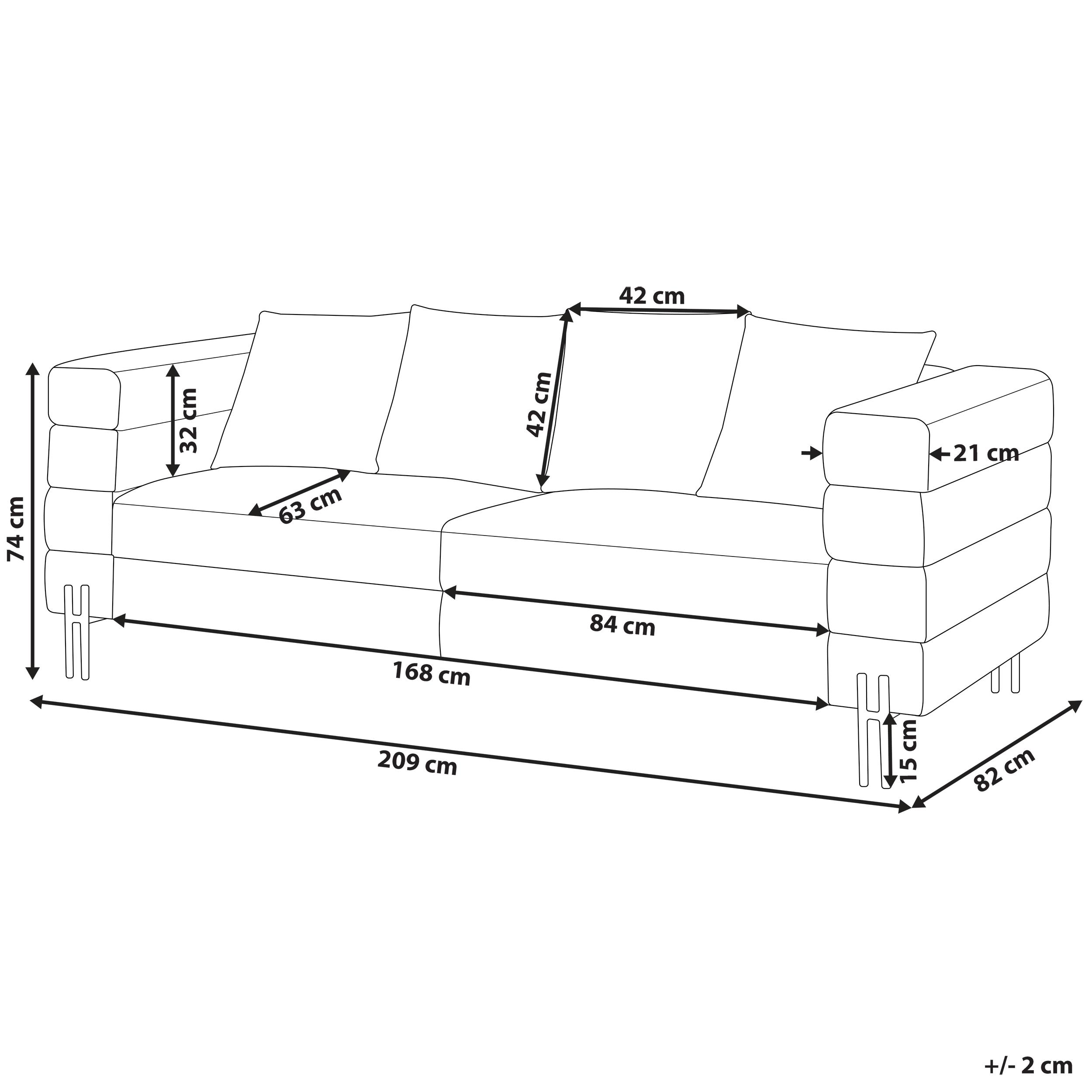 Thumbnail - Beliani, Sofa, Granna (3-Sitzer)