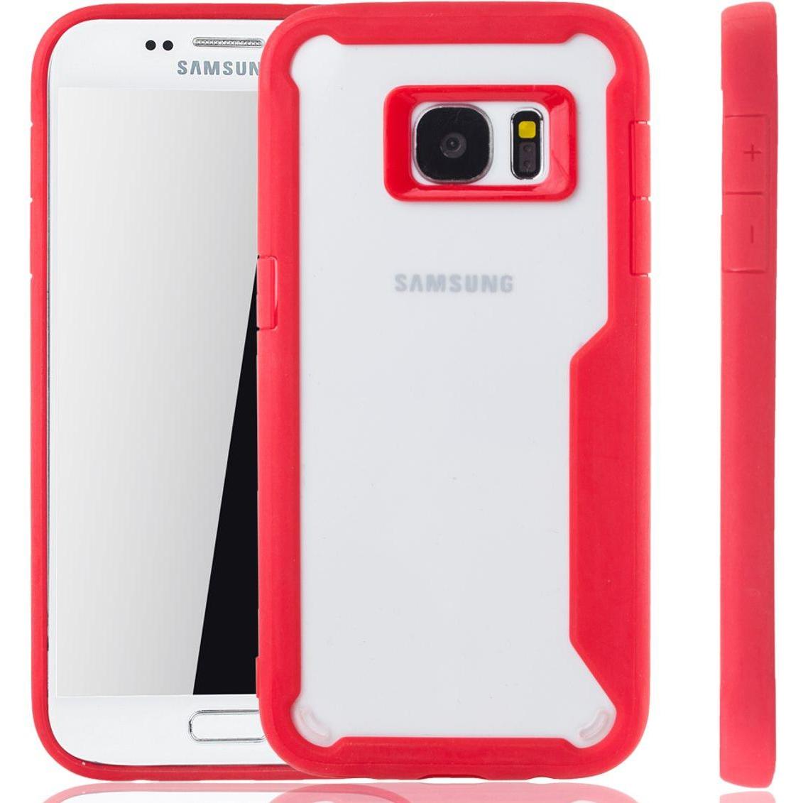 König Design Handyhülle für Samsung Galaxy S7 Schutzcase Backcover Bumper Etuis Rahmen Rot (Samsung Galaxy S7), Smartpho...