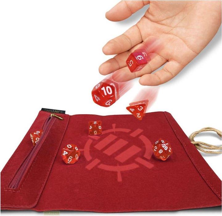 Image du produit Enhance Tabletop Roll on a Scroll Würfeltasche mit Würfel Rot