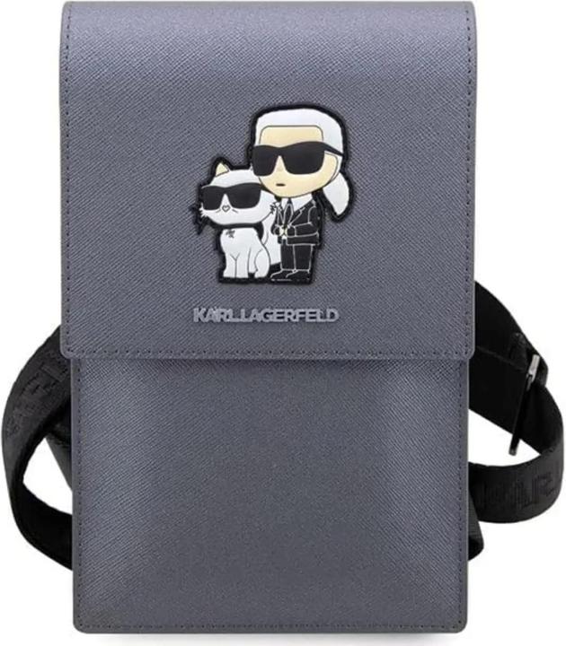 Actual product image Karl Lagerfeld Torebka KLWBSAKCPMG srebrny/silver Saffiano Karl & Choupette