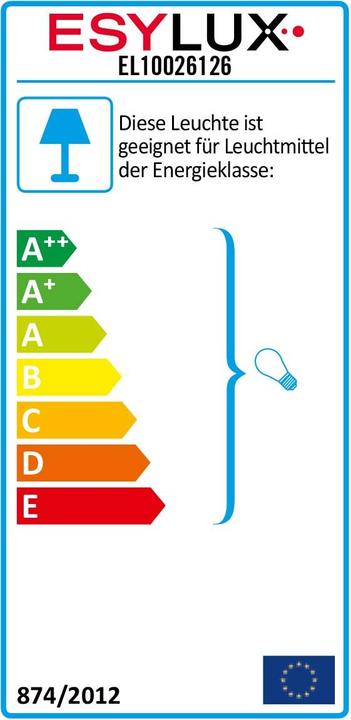 Energie-Label Esylux AutomaticLeuchte m. 130Gr BWM AL Garda 130 sw (E27, IP44)