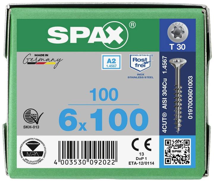 Actual product image Spax A2 Senkmultikopf T-Star Plus T30 Teilgewinde (100 Screws per piece)