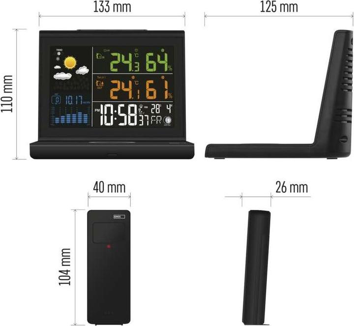 Actual product image Emos Weather station with wireless charging E8010