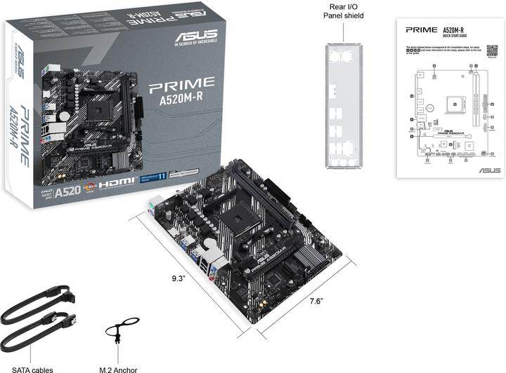 Image du produit ASUS PRIME A520M-R (AM4, AMD A520, mATX)