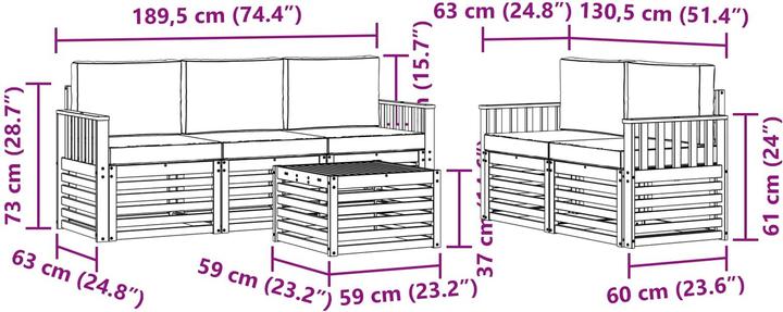 Produktbild vidaXL Outdoor-Sofa