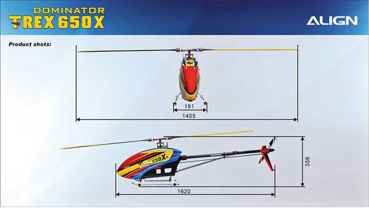 Actual product image Align T-Rex 650X Dominator Flybarless Electric Helicopter 12S Combo