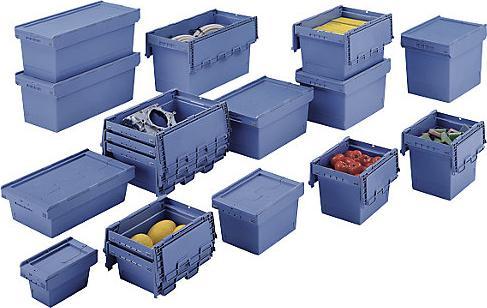 Actual product image kaiserkraft Reusable stacking container with hinged lid