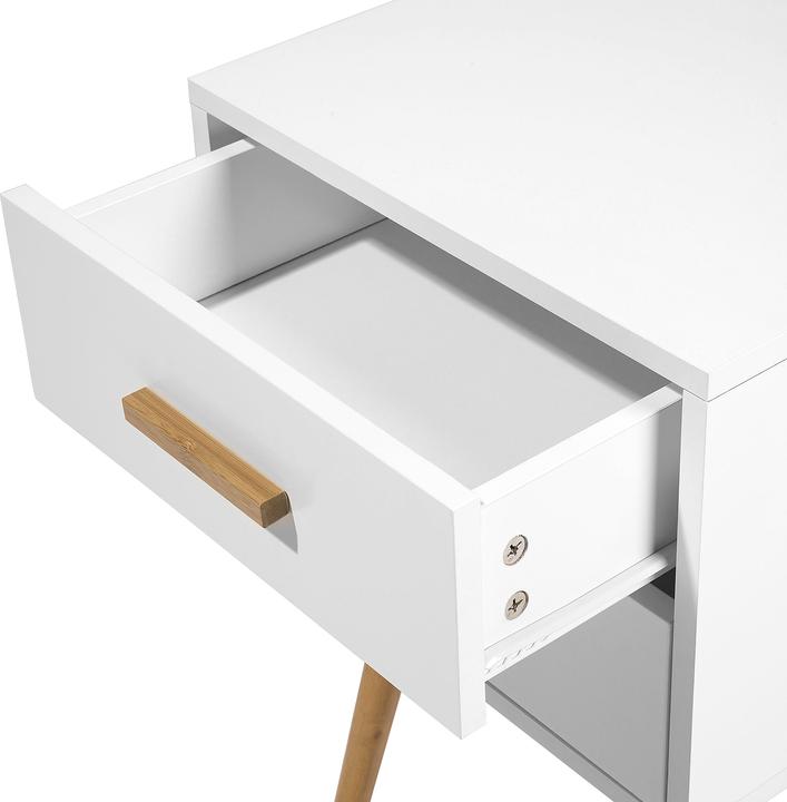 Produktbild Beliani Nachttisch weiss 2 Schubladen ALABAMA klein (40 x 40 x 61 cm)