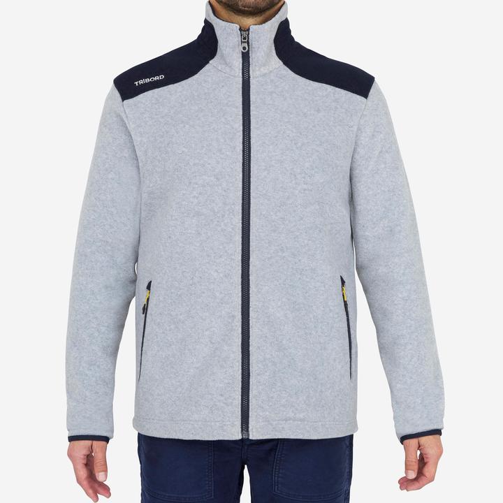 Actual product image Tribord Fleecejacke Segeln Herren warm Sailing 100 grau/marineblau (4XL)