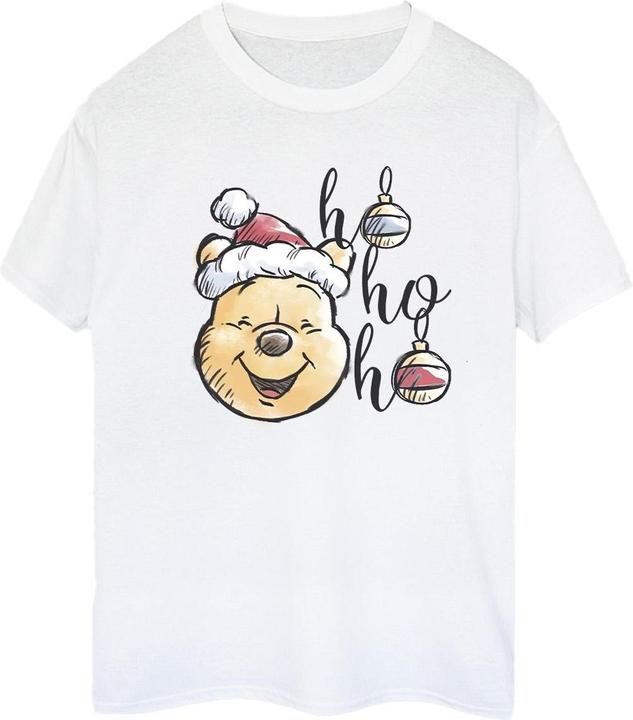 Actual product image Disney Womens/Ladies Winnie The Pooh Ho Ho Ho Baubles Cotton Boyfriend T-Shirt (XXL)