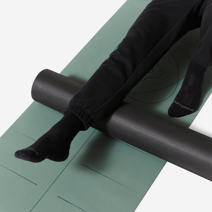 Actual product image Domyos Schaumstoff-Pilatesrolle Länge 90 cm Durchmesser 15 cm Foam Roller schwarz