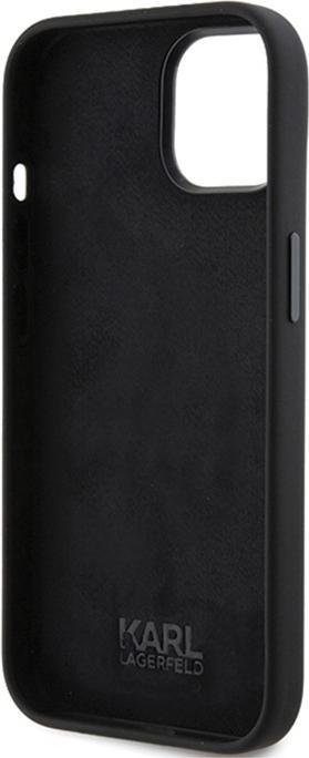 Actual product image Karl Lagerfeld KLHCP15SSMHKNPK iPhone 15 6.1" czarny/black Silicone Ikonik Metal Pin (Apple iPhone 15)