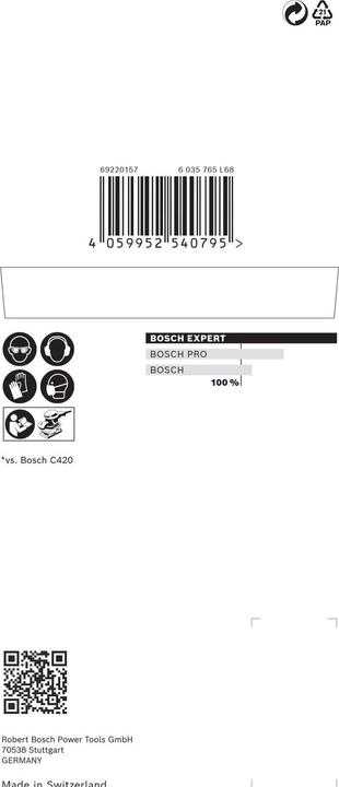 Immagine prodotto Bosch Professional Zubehör EXPERT M480 Rete di levigatura per levigatrici orbitali, 80 x 133 mm, G 320, 10 pezzi. (320)