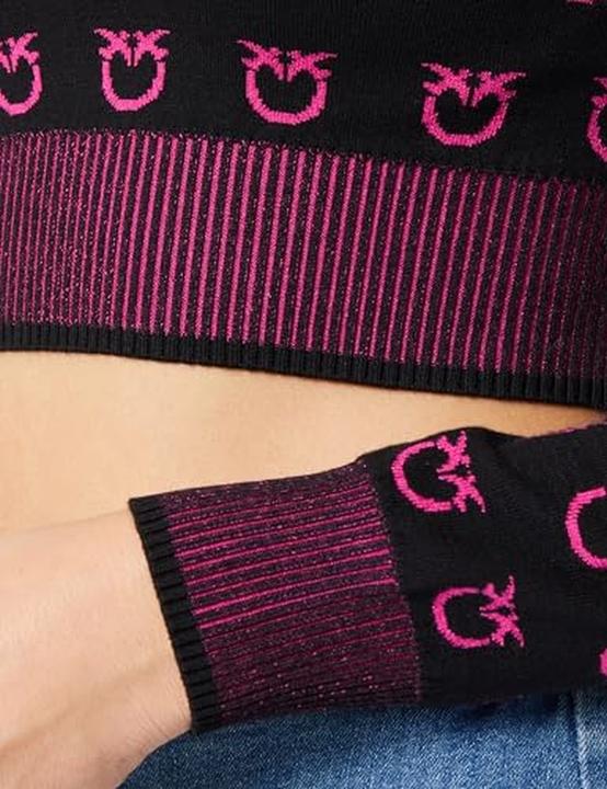 Produktbild Pinko Frettchen Tube Logo Bir T-shirt mit langen Ärmeln ohne Kragen (L)