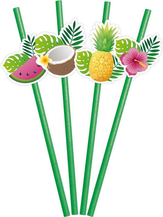 Produktbild Globos Europe Papierstrohhalme Fruit Aloha - 6 Stück. (6x)