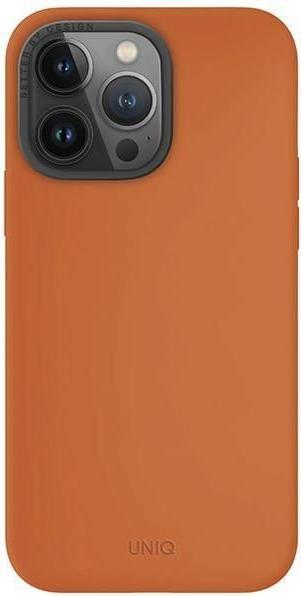 Actual product image Uniq etui Lino Hue iPhone 15 Pro Max 6.7" Magclick Charging pomarańczowy/sunset orange (Apple iPhone 15 Pro Max)