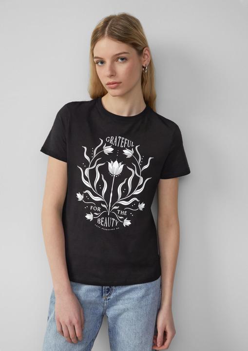 Produktbild S.Oliver T-Shirt Baumwollshirt mit Frontprint (S)