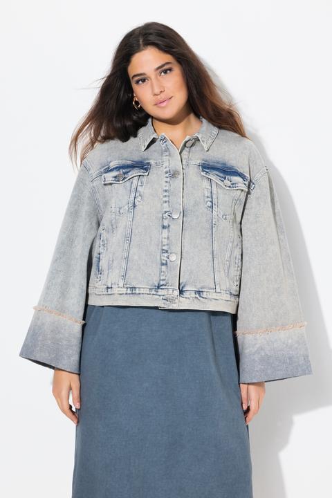 Immagine prodotto Ulla Popken Giacca di denim elasticizzato con collo da camicia e maniche lunghe (58)