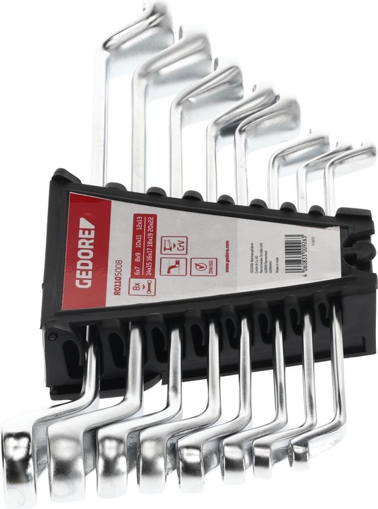 Actual product image Gedore Red red R01105008 Double-ended ring spanner set SW6-22 mm 8 pieces (22 mm, 6 mm, 14 mm, 18 mm, 16 mm, 10 mm, 8 mm, 13 mm, 20 mm, 21 mm, 7 mm, 19 mm, 15 mm, 12 mm, 11 mm, 17 mm, 9 mm)