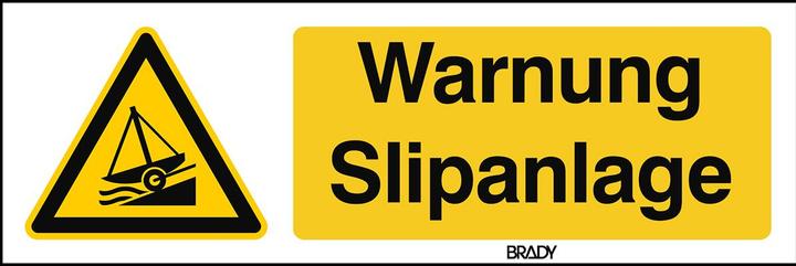 Produktbild Brady W/W044/DE352/PE-600X200-1, ISO Sicherheitskennzeichnung - Warnung Slipanlage