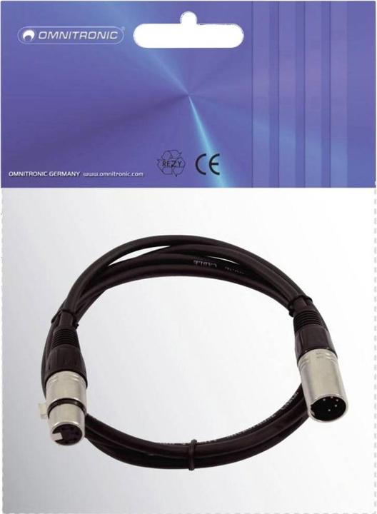 Image du produit Omnitronic Câble XLR 5 pôles 0,5m sw (0.50 m, XLR)