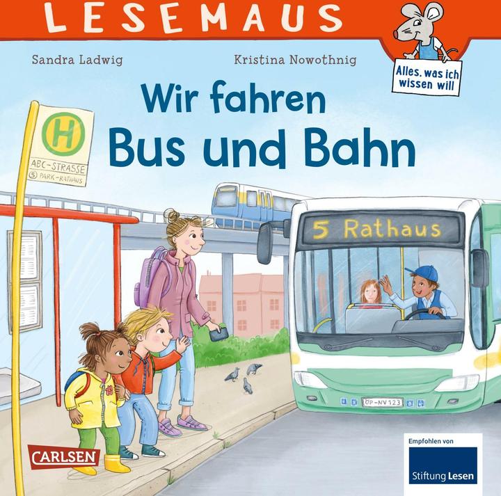 LESEMAUS 74: We travel by bus and train (German)