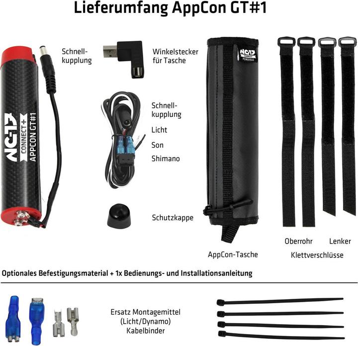Actual product image Nc-17 Connect AppCon GT#1 On-board power from the hub dynamo