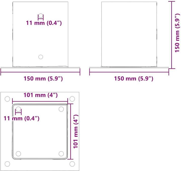 Produktbild vidaXL Pfostenträger