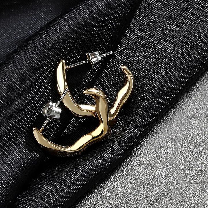 Produktbild Trussardi Graceful gold-plated T-Design hoop earrings TJAXA05