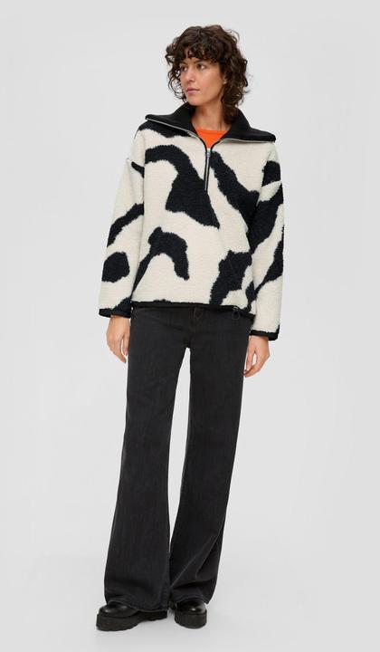 Produktbild s.Oliver Sweatshirt Gemusterter Teddyplüsch-Troyer (38)