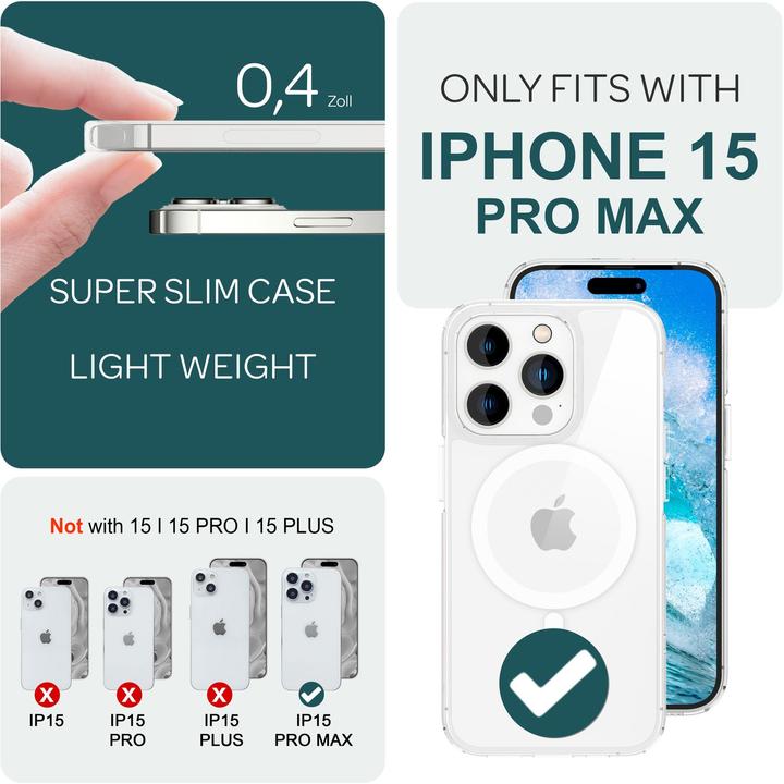 Produktbild Nalia Klare Harte Hülle mit MagSafe (Apple iPhone 15 Pro Max)